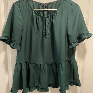 Madewell Ruffle/peplum blouse.